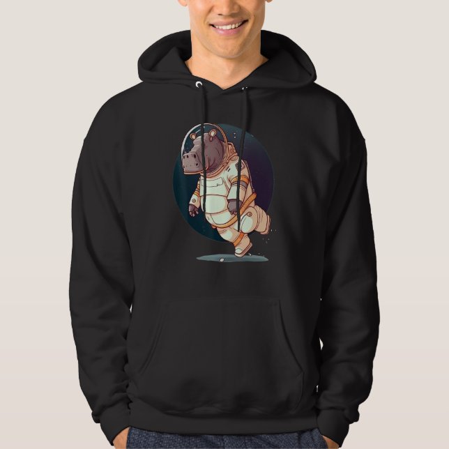 Veste À Capuche Hippopotame de l'espace extra-atmosphérique sur Ga (Devant)