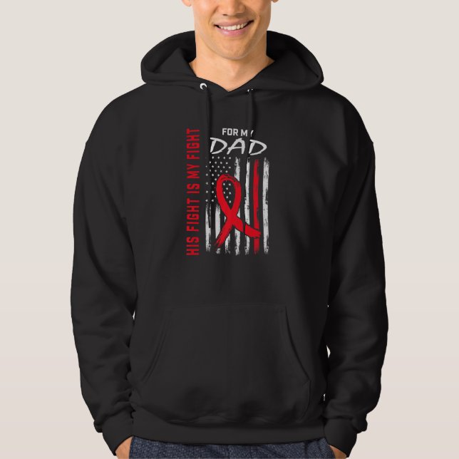 Veste À Capuche His Fight is my Fight Dad Heart Disease Awareness  (Devant)