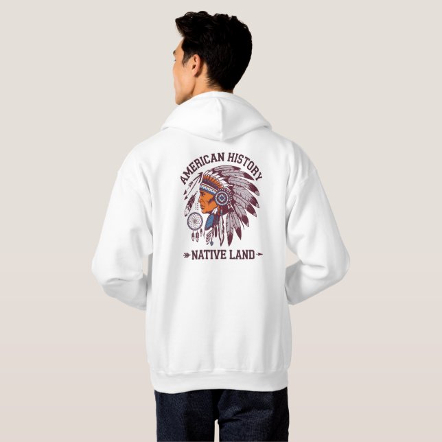 Veste À Capuche Histoire américaine Terres autochtones.Indien.Clas (Dos entier)