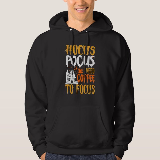 Veste À Capuche Hocus Pocus J'ai besoin de café pour me concentrer (Devant)