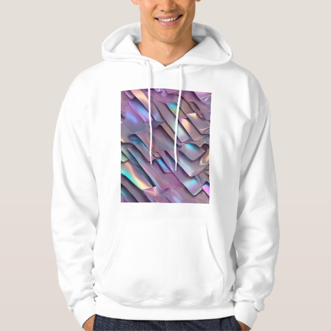 Veste À Capuche Holographie abstraite/iridescente futuriste (Devant)