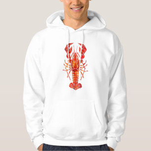 Veste À Capuche Homard polygonal rouge