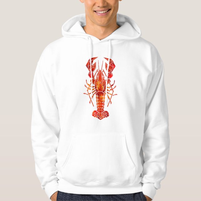 Veste À Capuche Homard polygonal rouge (Devant)