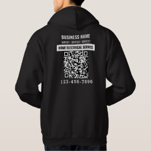 Veste À Capuche Home service électrique code QR Logo travail perso