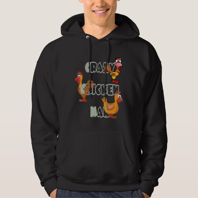 Veste À Capuche Homme fou de poulet (Devant)