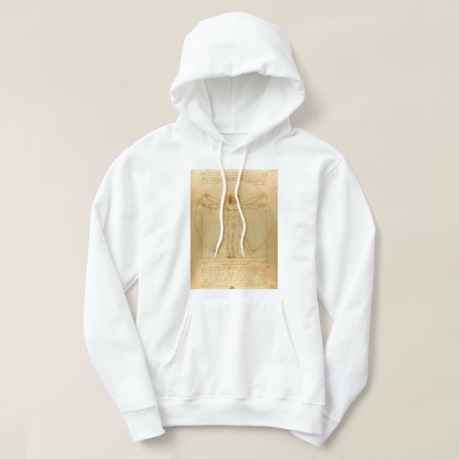Veste À Capuche Homme vitruvien par Leonardo Da Vinci (Design devant)