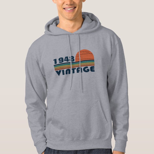 Veste À Capuche Hommes cadeaux d'anniversaire vintages personnalis (Devant)