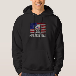 Veste À Capuche Hommes Patriotique Maltais Papa Américain Drapeau