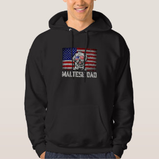 Veste À Capuche Hommes Patriotique Maltais Papa Américain Drapeau