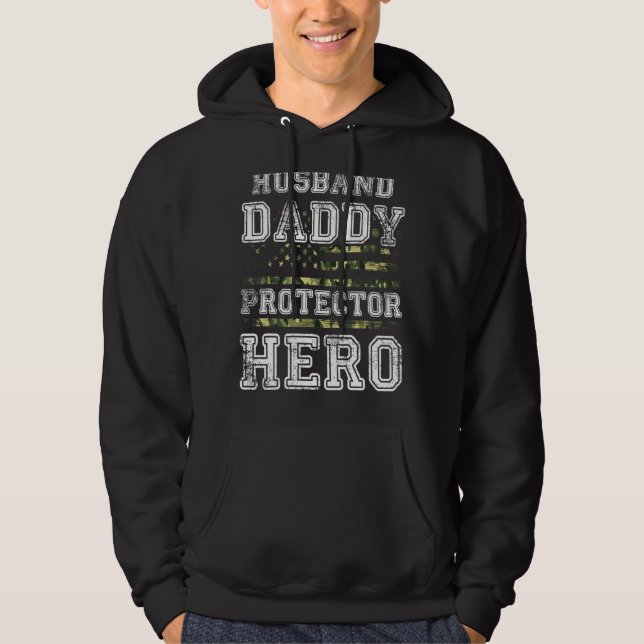 Veste À Capuche Hommes Soldat Daddy Mari Protector Hero Pères (Devant)