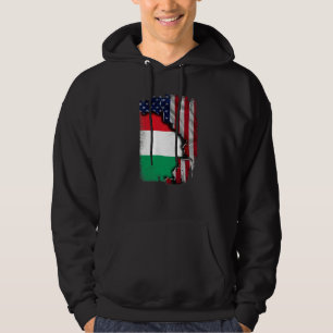 Veste À Capuche Hongrois RACINES Demi Drapeau Américain Patriotiqu