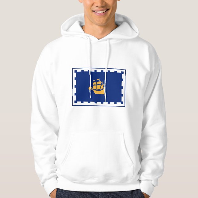 Veste À Capuche Hooded Sweatshirt with Flag of Quebec City, Canada (Devant)