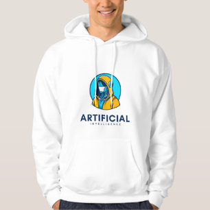 Veste À Capuche Hoodie blanc Intelligence Artificielle pour hommes