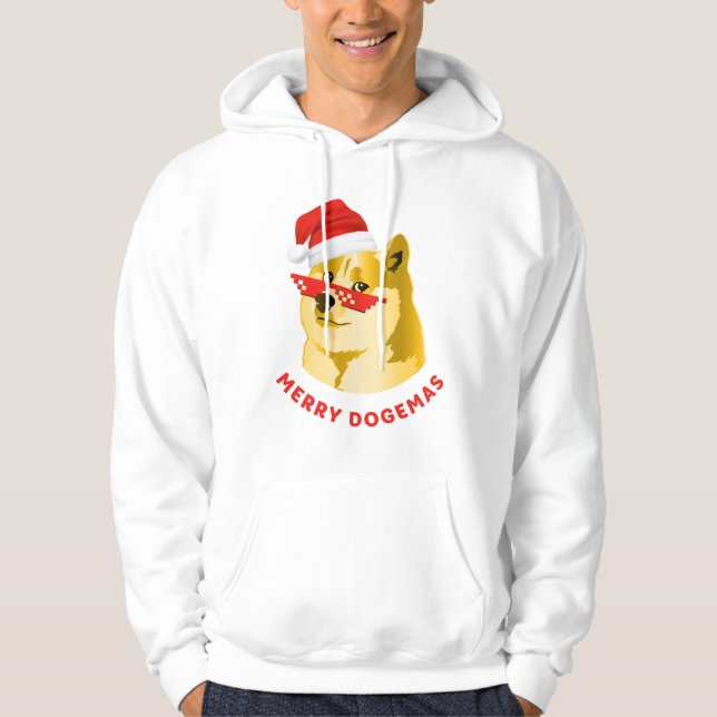 Veste À Capuche Hoodies with Dogecoin Merry Cryptmas (Devant)