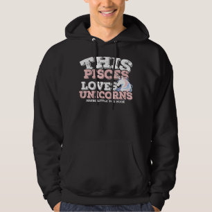 Veste À Capuche Horoscope SIGNE Zodiaque Pisces Aime Unicornes