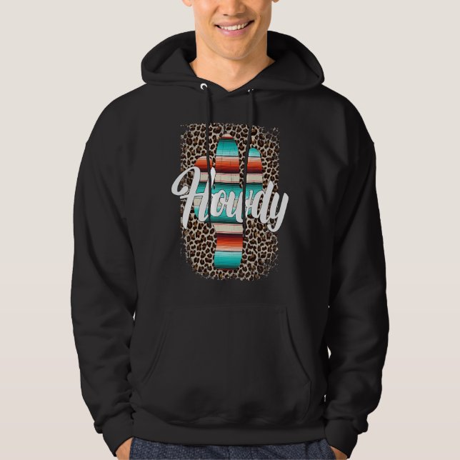 Veste À Capuche HOWDY Leopard Cactus Serape Cactus imprimé Turquoi (Devant)