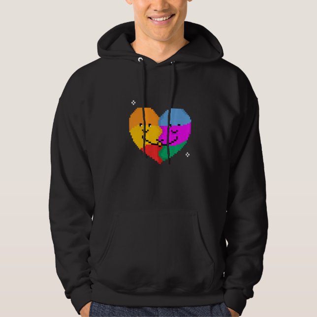 Veste À Capuche Hugging Heart Lgbtq Gay Rights Proud Pride Rainbow (Devant)