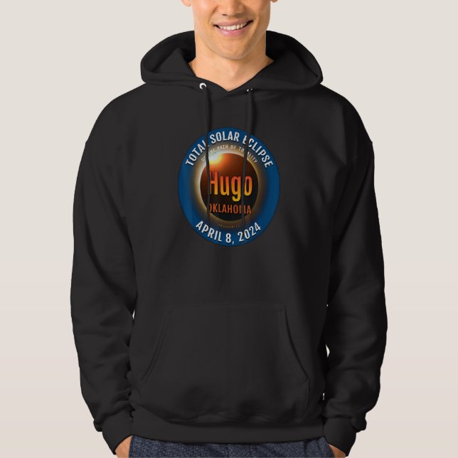 Veste À Capuche Hugo Oklahoma OK Total Solar Eclipse 2024 3 (Devant)