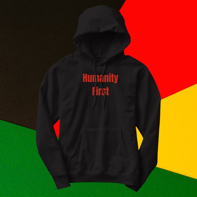 Veste À Capuche Humanité Premier Gras Texte Rouge (Créateur téléchargé)