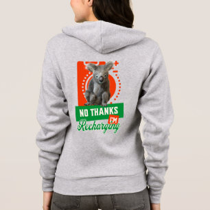 Veste À Capuche Humeur d'introverti de koala rechargeant drôle