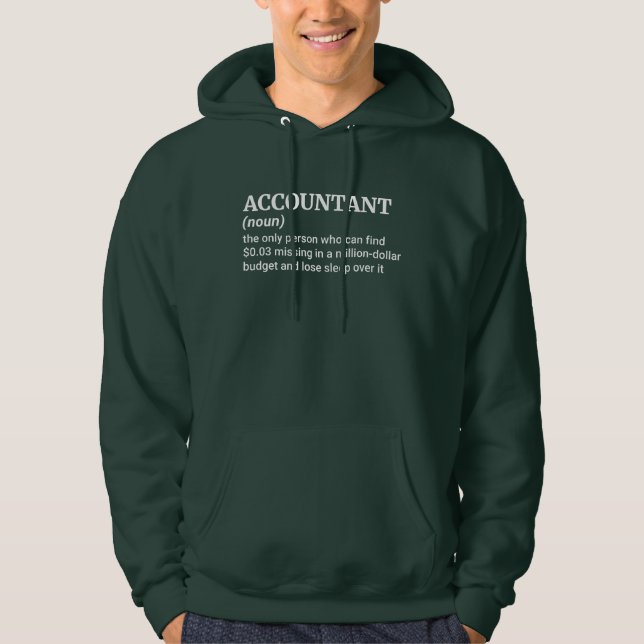 Veste À Capuche Humour comptable Sarcastique (Devant)