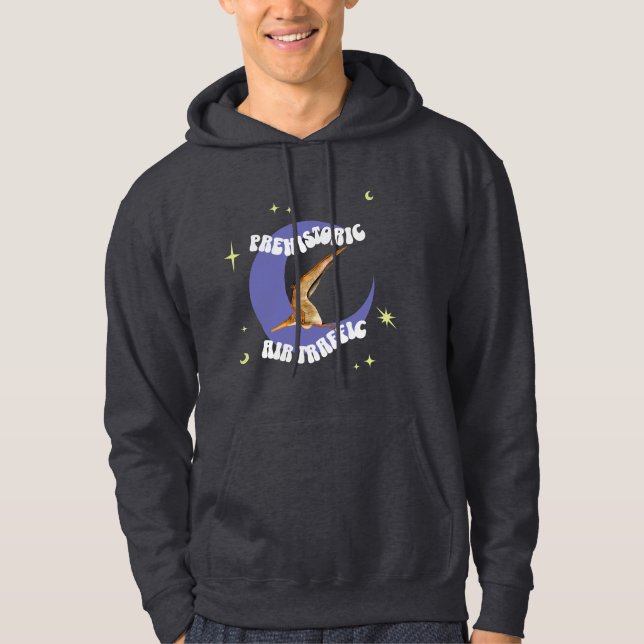 Veste À Capuche Humour d'aviation Lune Ptérodactyle Drôle (Devant)