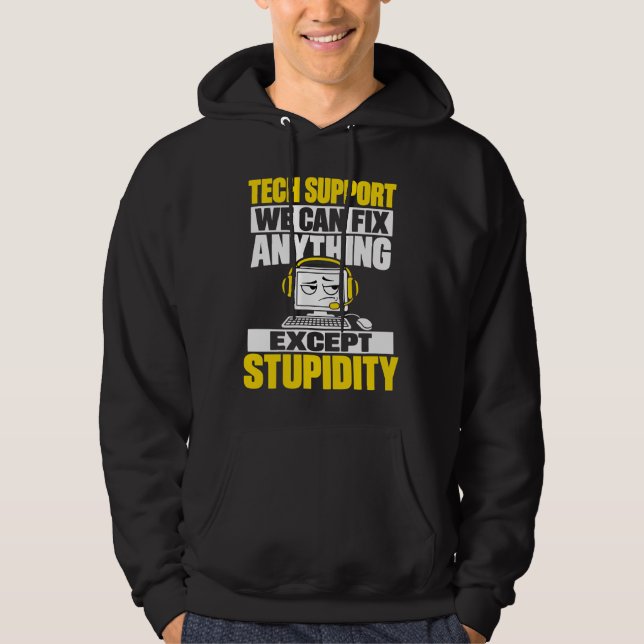 Veste À Capuche Humour de l'assistance technique - Ne peut pas rép (Devant)