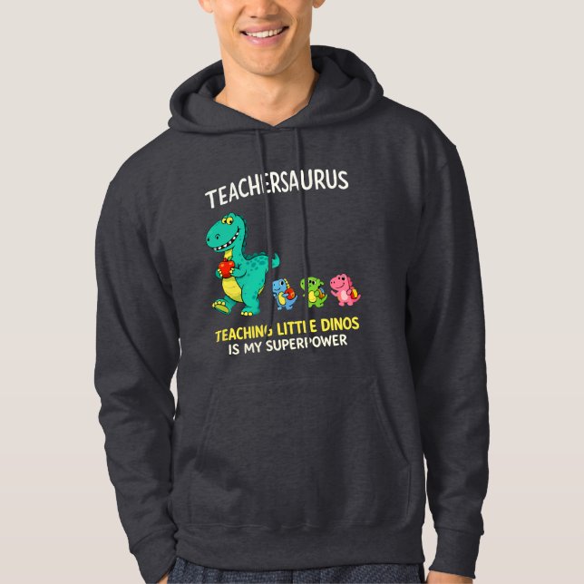 Veste À Capuche Humour de professeur Teachersaurus avec de petits  (Devant)