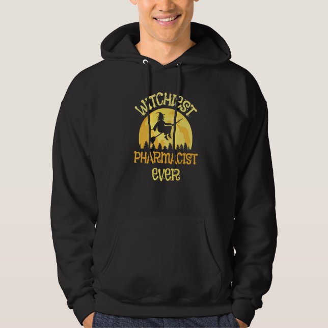 Veste À Capuche Humour d'Halloween de sorcière pharmacien (Devant)