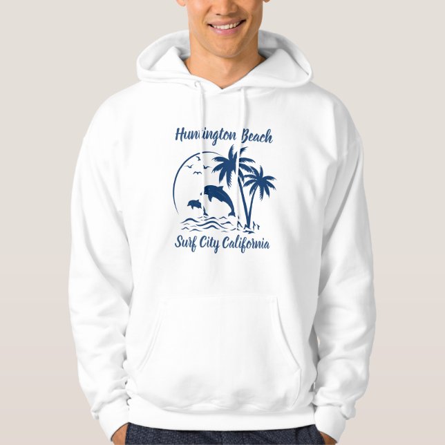 Veste À Capuche Huntington Beach California Dark Blue (Devant)