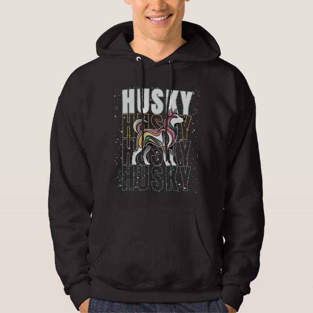 Veste À Capuche Husky Cute Design (Devant)