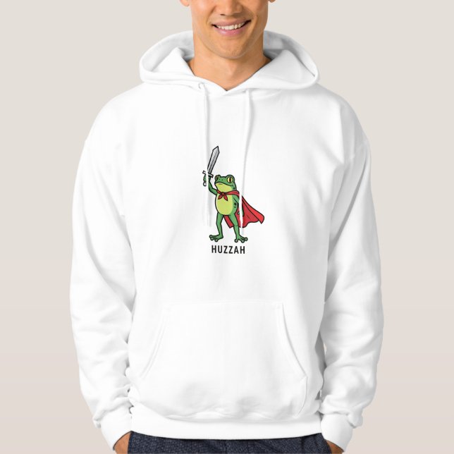 Veste À Capuche Huzzah Frog Chevalier Drôle Citation mème épée (Devant)
