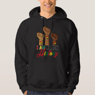 Veste À Capuche I Am Black History Hand Fist BHM BLM Pride Afro Me