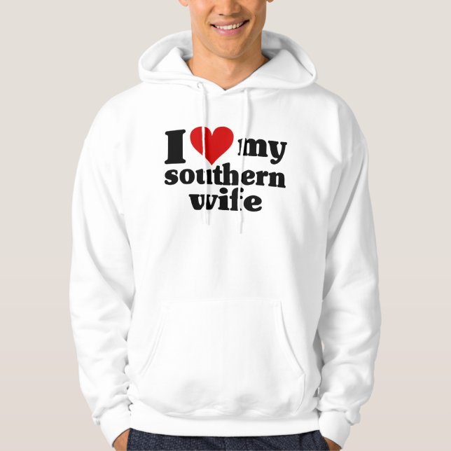 Veste À Capuche I coeur mon épouse du sud (Devant)