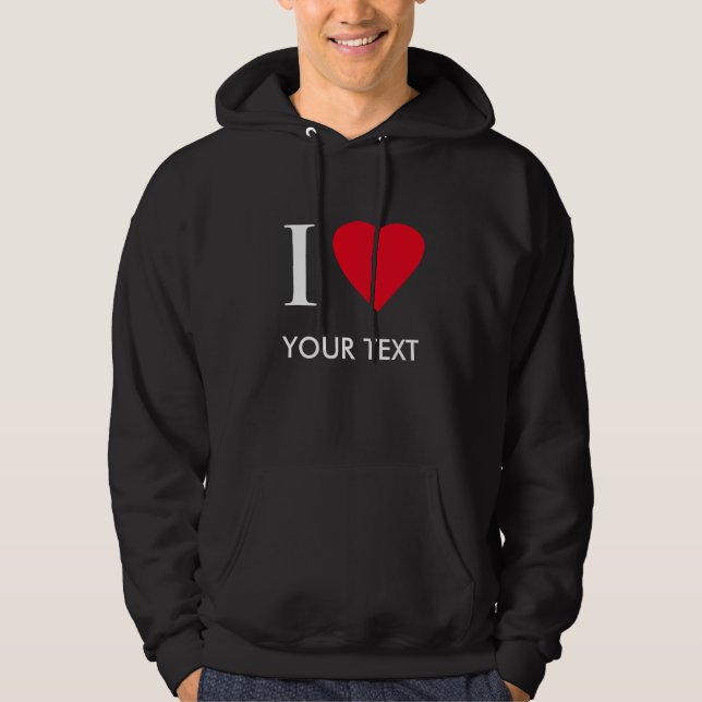 Veste À Capuche I COEUR (votre texte) (Devant)