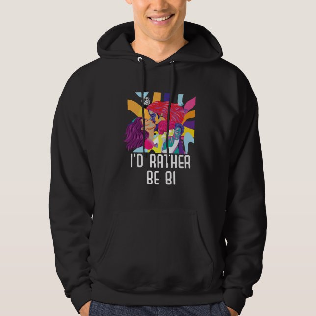 Veste À Capuche I d Rather Be Bi Bisexual Rainbow Pride Bisexualit (Devant)