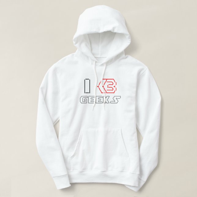 Veste À Capuche I Heart Geek ASCII ART (Design devant)