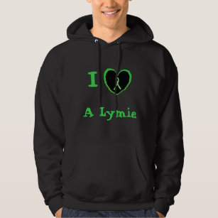 Veste À Capuche I Love a Lymie, Heart with Lyme Awareness Ribbon