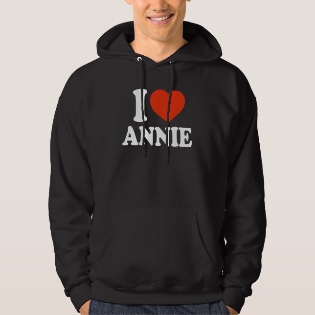 Veste À Capuche I Love Annie I Heart Annie Red Heart Valentine (Devant)