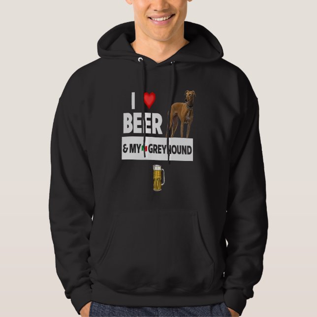 Veste À Capuche I Love Beer and My Italian Greyhound Dog Mom Dad D (Devant)