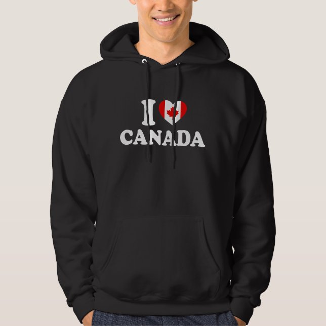 Veste À Capuche I Love Canada - Fier Canadien (Devant)