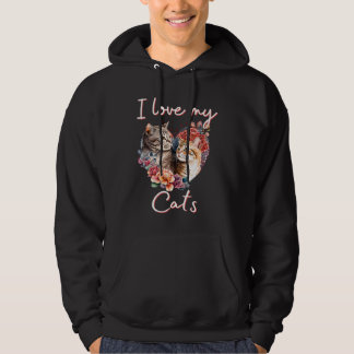 Veste À Capuche I Love My Cats Chat Maman Chat Coeur de chat