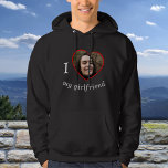 Veste À Capuche I Love My Girlfriend Custom Photo Text<br><div class="desc">Upload a photo, customize the text, and easily create your personalized hoodie. For best photo crop results, please use a square photo, or 4:3 photo ratio. Click EDIT to change the text color. You can TRANSFER this DESIGN on other Zazzle products and adjust it to fit most of the Zazzle...</div>