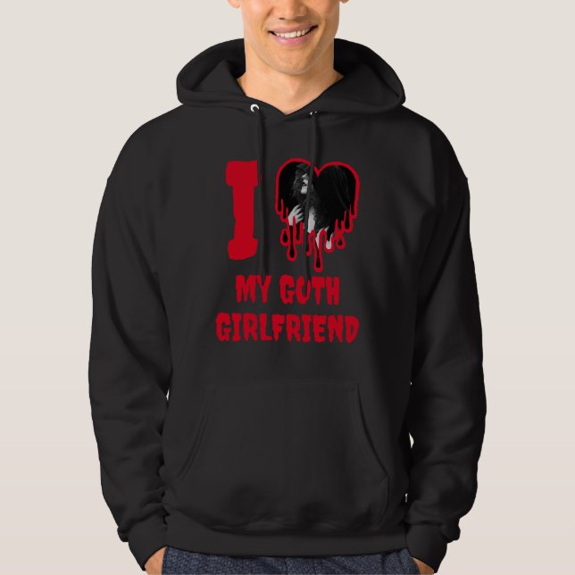 Veste À Capuche I Love My Goth Girlfriend Dripping Red Heart Photo (Devant)