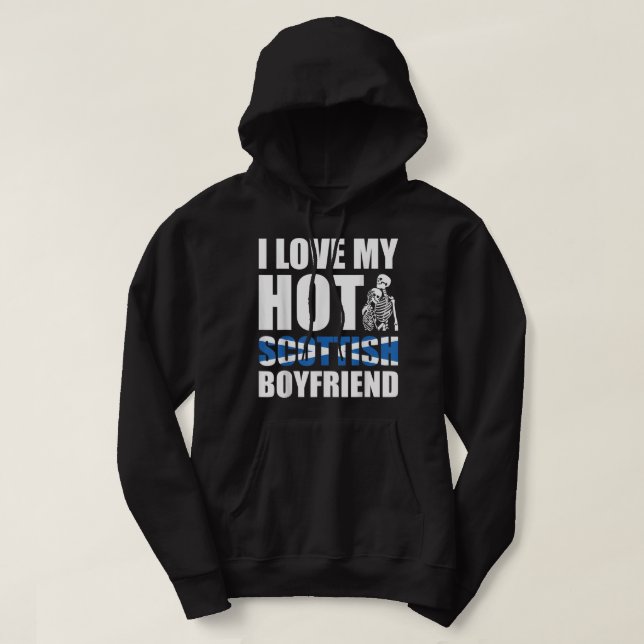 Veste À Capuche I Love My Hot Scottish Boyfriend Halloween Girlfri (Design devant)