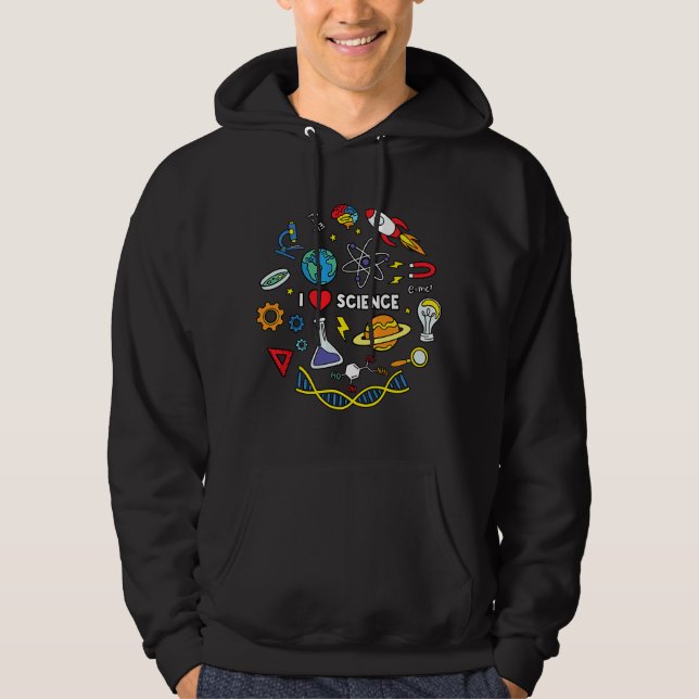 Veste À Capuche I Love Science Funny Physics Science Lovers Math  (Devant)