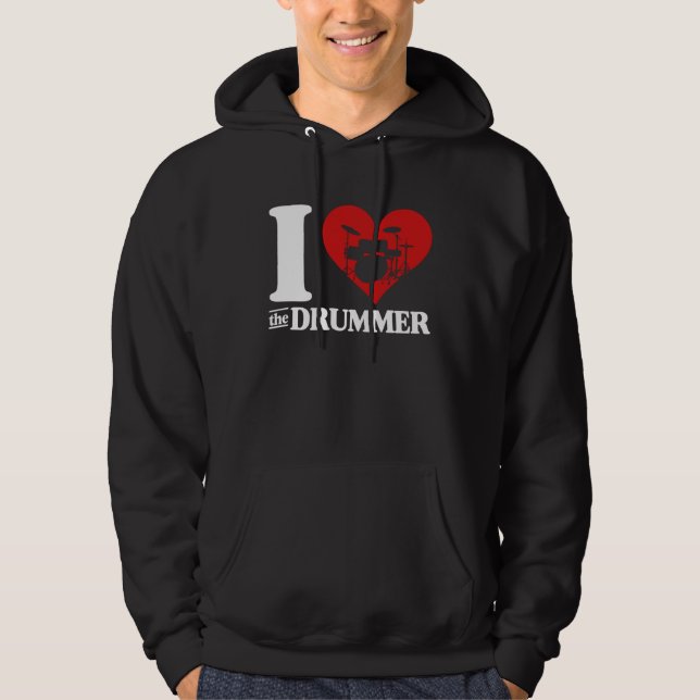 Veste À Capuche I Love The Drummer Cute I Heart The Drummer Wife G (Devant)