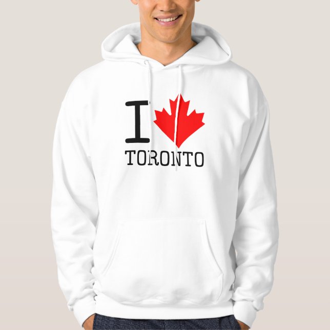 Veste À Capuche I Love Toronto Ontario Canada Feuille d'érable (Devant)