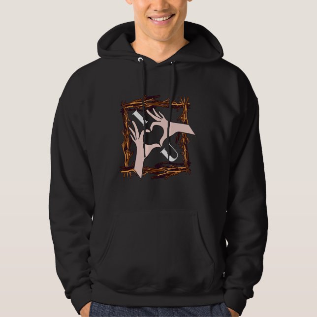 Veste À Capuche I Love You" Heart Hands Artistic Graphic Hoodie  (Devant)