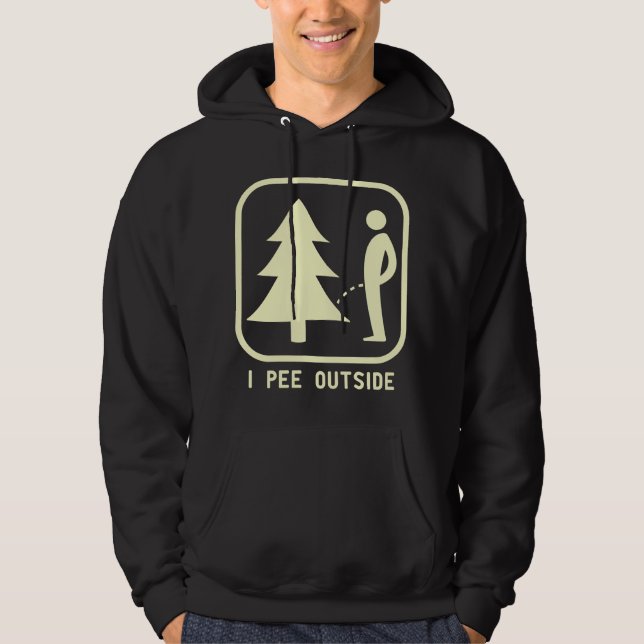 Veste À Capuche I Pee Outside Sign Tee Funny Camping Hiking Outdoo (Devant)